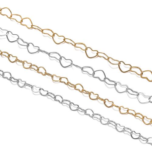 Stainless Steel Jewelry Chain, 304 Stainless Steel, Heart, Vacuum Ion Plating, DIY & different size for choice, more colors for choice, Sold By m