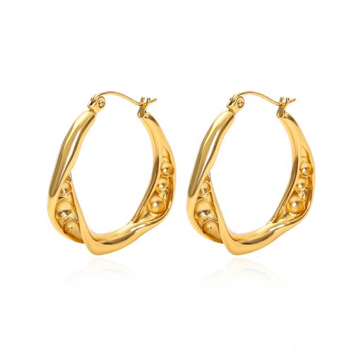 304 Stainless Steel Lever Back Earring, gold color plated, fashion jewelry & for woman, 31x32mm, Sold By Pair