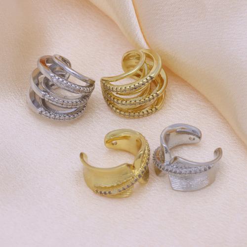 Cubic Zirconia Micro Pave Brass Earring, plated, different styles for choice & micro pave cubic zirconia & for woman, more colors for choice, Sold By Pair