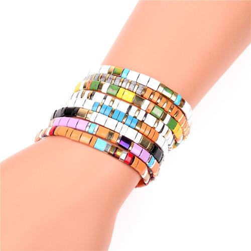 Vidrio Pulsera, barniz de secado al horno, estilo popular & unisexo, más colores para la opción, longitud:aproximado 16-18 cm, Vendido por UD