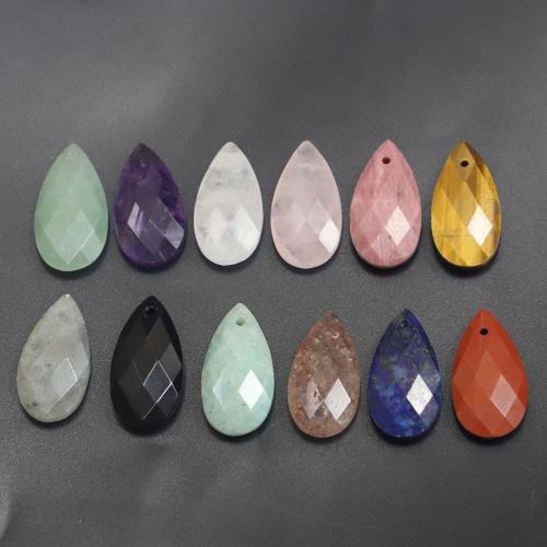 Gemstone Pendants Jewelry, Teardrop, polished, DIY & different materials for choice & faceted, 25x13mm, Sold By PC
