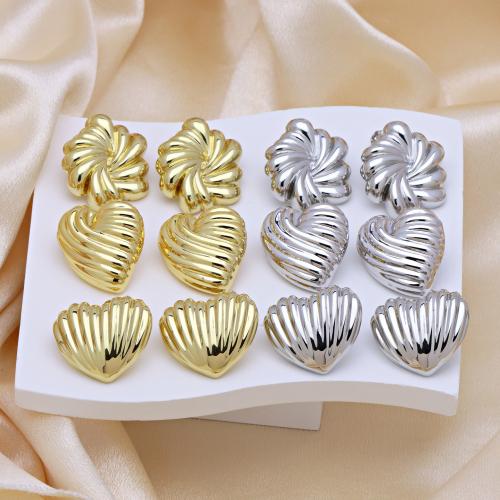 Brass Stud Earring, plated, different styles for choice & for woman, more colors for choice, Sold By Pair