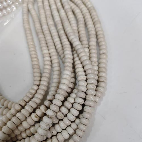 Turquoise Beads, DIY, white, 10x6mm, Hole:Approx 2mm, Sold Per Approx 38 cm Strand