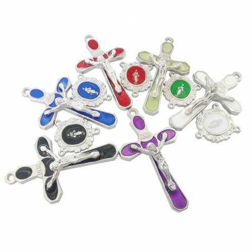 Zinklegierung Kreuz Anhänger, plattiert, DIY & verschiedene Stile für Wahl & Emaille, verkauft von PC