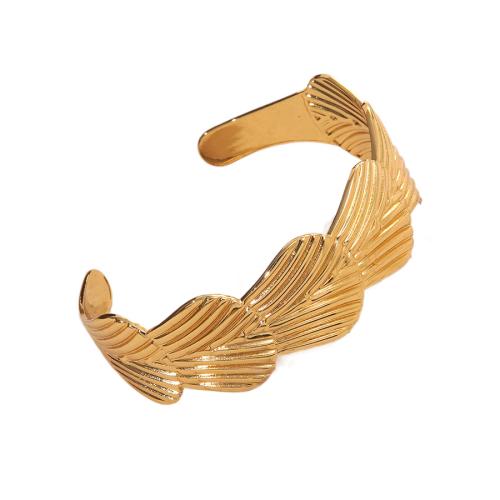 304 Stainless Steel Cuff Bangle, gold color plated, different styles for choice & for woman, Inner Diameter:Approx 55mm, Sold By PC