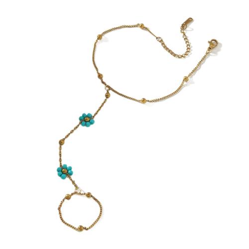 304 Stainless Steel Bracelet Ring, with Glass, gold color plated, fashion jewelry & for woman, more colors for choice, Sold By PC