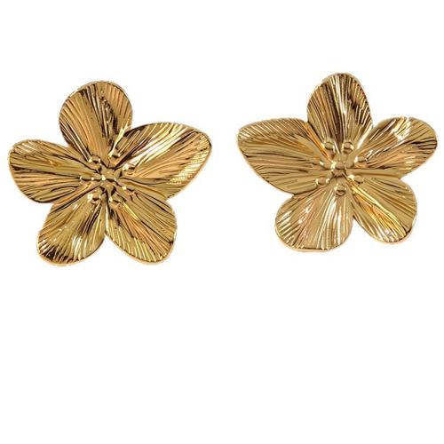 304 Stainless Steel Stud Earring, gold color plated, different styles for choice & for woman, Sold By Pair