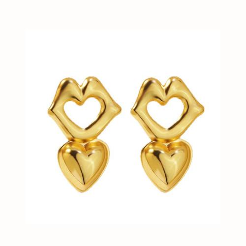 304 Stainless Steel Stud Earring, gold color plated, different styles for choice & for woman & enamel, Sold By Pair