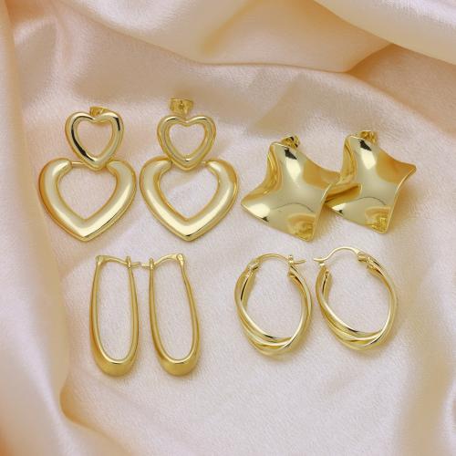 Brass Drop Earring, 18K gold plated, different styles for choice & for woman, more colors for choice, Sold By Pair