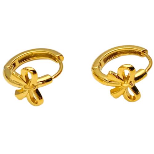 304 Stainless Steel Huggie Hoop Earring, Bowknot, plated, fashion jewelry & for woman, more colors for choice, Inner Diameter:Approx 10mm, Sold By Pair