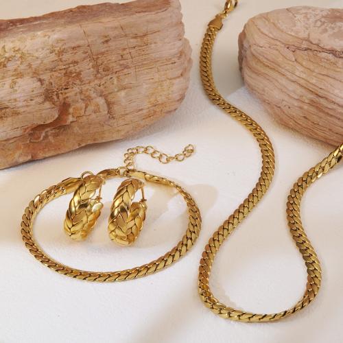 304 Stainless Steel Jewelry Set, gold color plated, different styles for choice & for woman, Sold By PC