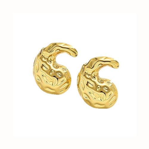 304 Stainless Steel Stud Earring, Geometrical Pattern, gold color plated, different styles for choice & for woman, Sold By Pair