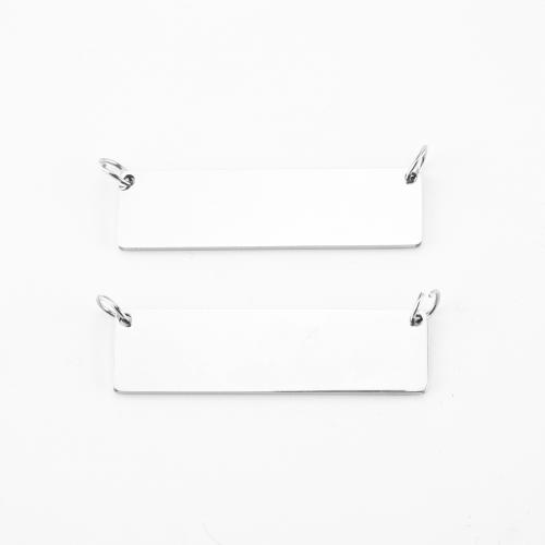 Stainless Steel Pendants, 304 Stainless Steel, Rectangle, DIY, original color, 38x10x1mm, Sold By PC