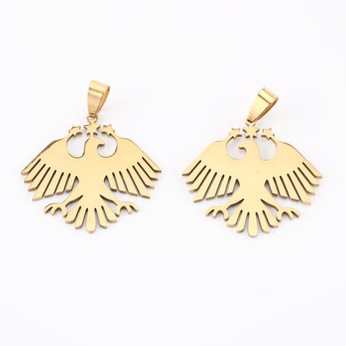 Stainless Steel Animal Pendants, 304 Stainless Steel, Eagle, gold color plated, DIY, 44x35x1mm, Sold By PC