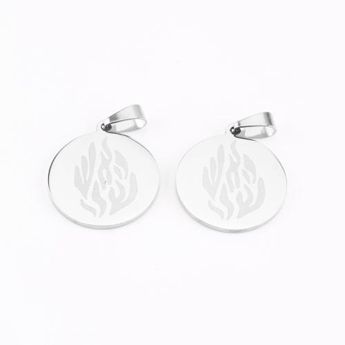 Stainless Steel Pendants, 304 Stainless Steel, Flat Round, DIY, original color, 29x20x1mm, Sold By PC