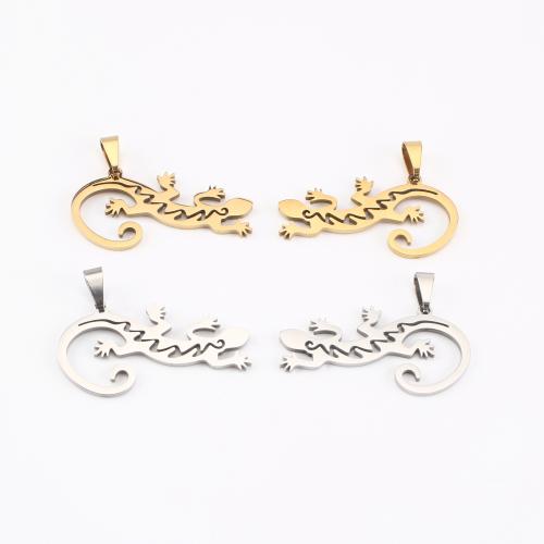 Stainless Steel Animal Pendants, 304 Stainless Steel, Gecko, plated, DIY, more colors for choice, 25x34x1mm, Sold By PC