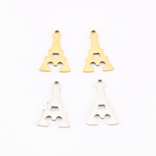 Stainless Steel Animal Pendants, 304 Stainless Steel, Tower, plated, DIY, more colors for choice, 19x11x1mm, Sold By PC