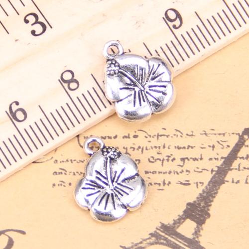 Tibetan Style Flower Pendants, antique silver color plated, DIY, 16x13mm, Sold By PC