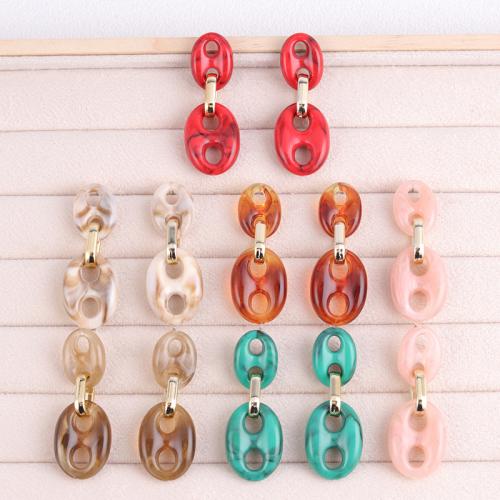 Acrylic Drop Earring, Geometrical Pattern, painted, fashion jewelry & for woman, more colors for choice, 22x59mm, Sold By Pair