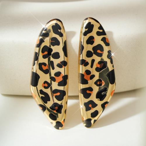 Iron Stud Earring, Geometrical Pattern, gold color plated, vintage & for woman, 22x65mm, Sold By Pair