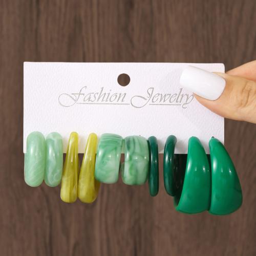 Resin Stud Earring Set, fashion jewelry & different styles for choice & for woman, Sold By Set