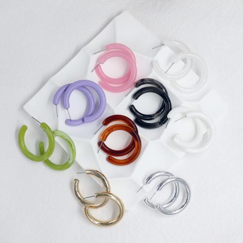 Acrylic Stud Earring, Letter C, fashion jewelry & for woman, more colors for choice, 40mm, Sold By Pair