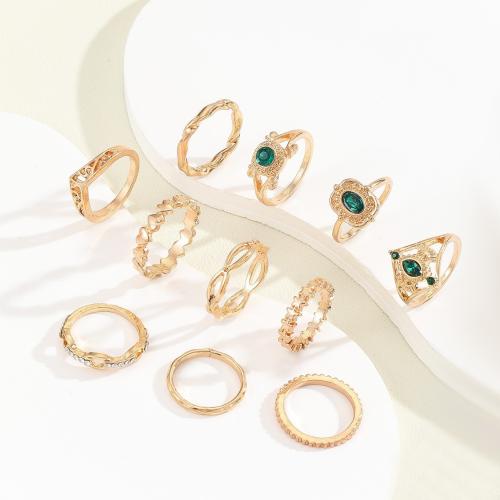 Tibetan Style Ring Set, plated, different styles for choice & for woman & with rhinestone, US Ring Size:5-9, Sold By Set
