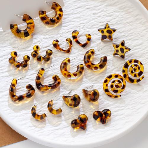 Resin Stud Earring, different styles for choice & for woman, Sold By Pair