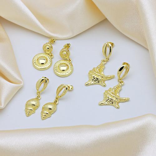 Brass Drop Earring, gold color plated, different styles for choice & for woman, more colors for choice, Sold By Pair