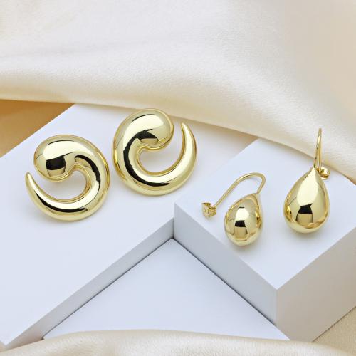 Brass Drop Earring, gold color plated, different styles for choice & for woman, more colors for choice, Sold By Pair