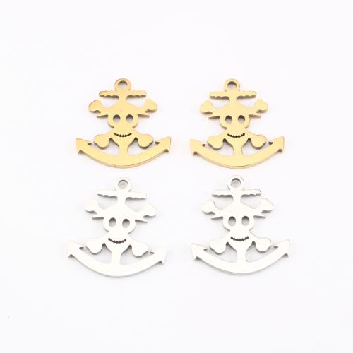 Stainless Steel Pendants, 304 Stainless Steel, Anchor, plated, DIY, more colors for choice, 17x15x1mm, Sold By PC