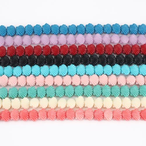 Resin Jewelry Beads, Shell, DIY, more colors for choice, beads size 11x9x6mm, Sold Per Approx 40 cm Strand