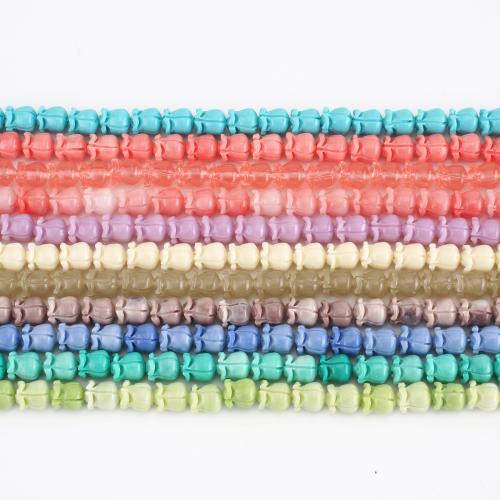 Resin Jewelry Beads, Flower, DIY, more colors for choice, beads size 7.5x8.5x8.5mm, Sold Per Approx 38.5 cm Strand