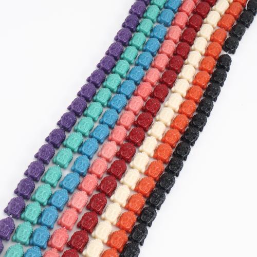 Harz Schmuckperlen, Buddha, DIY, keine, 15x11x7mm, verkauft per ca. 38 cm Strang