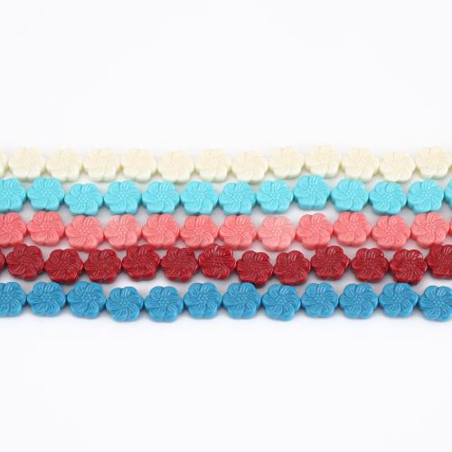 Resin Jewelry Beads, Flower, DIY, more colors for choice, 10x10x4mm, Sold Per Approx 37 cm Strand