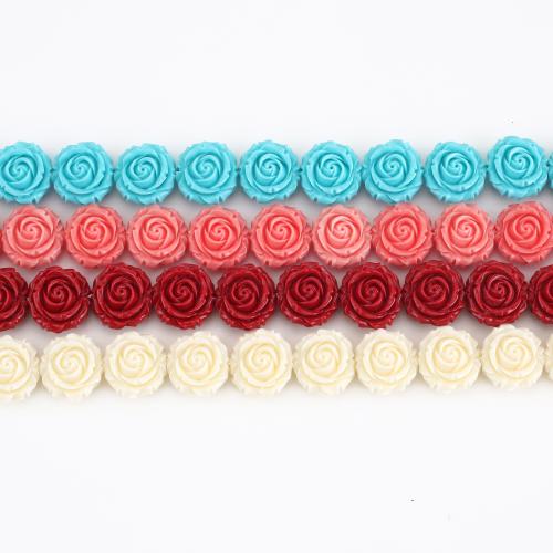 Resin Jewelry Beads, Rose, DIY, more colors for choice, 16x16x8mm, Sold Per Approx 37 cm Strand