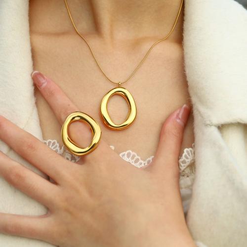 304 Stainless Steel Jewelry Set, Geometrical Pattern, gold color plated, different styles for choice & for woman & hollow, Sold By PC