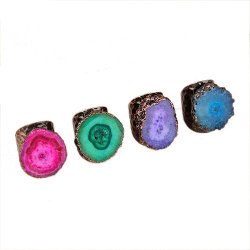 Quartz Cuff Finger Ring, with Tibetan Style, antique brass color plated, adjustable & for woman, more colors for choice, US Ring Size:9, Sold By PC