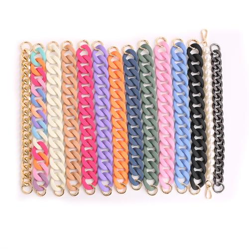 Acrylic Decorative Chain, with Aluminum, portable & detachable & DIY, more colors for choice, Length:Approx 33 cm, Sold By PC