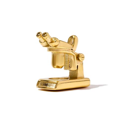 Bijoux pendentifs en acier inoxydable , Acier inoxydable 304, Microscope, Placage de couleur d'or, DIY, 20x22mm, 3PC/sac, Vendu par sac