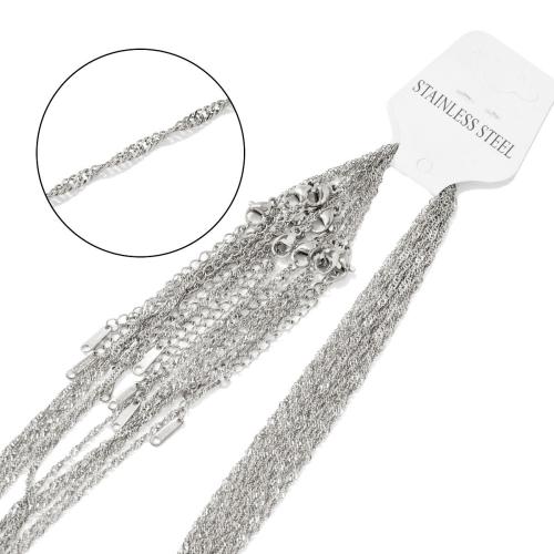 Stainless Steel Necklace Chain, 304 Stainless Steel, Vacuum Ion Plating, DIY & different styles for choice, 10PCs/Bag, Sold By Bag