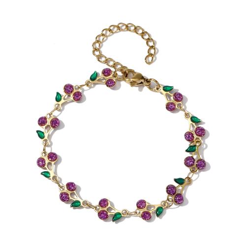 304 Stainless Steel Bracelet, with ABS Plastic Pearl & Gemstone & Resin, gold color plated, different styles for choice & for woman & enamel & with rhinestone, Sold By PC