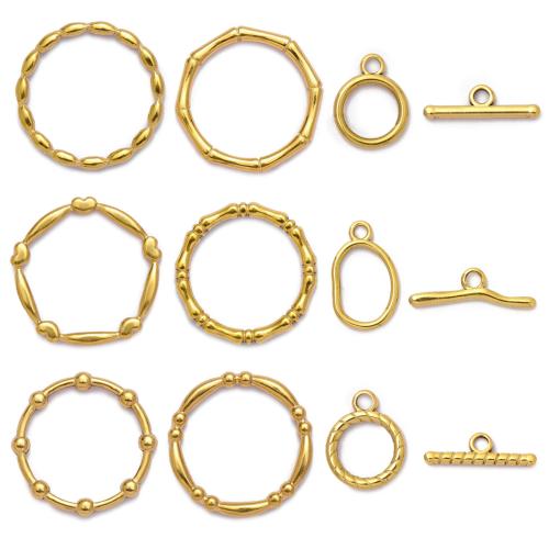 Edelstahl Schmuck Anhänger, 304 Edelstahl, goldfarben plattiert, DIY & verschiedene Stile für Wahl, 5PCs/Tasche, verkauft von Tasche