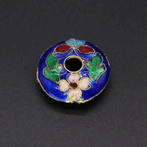 Cloisonne Beads, Saucer, Hand-Painted Enamel Glaze & DIY, more colors for choice, 23mm, Hole:Approx 1.5mm, Sold By PC