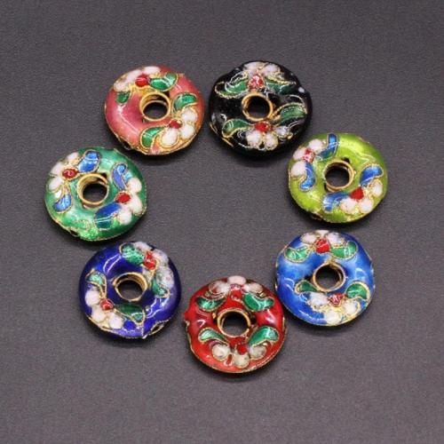Cloisonne Beads, Hand-Painted Enamel Glaze & DIY, more colors for choice, 15mm, Hole:Approx 1.5mm, Sold By PC