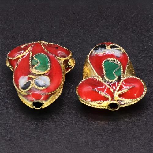 Cloisonne Beads, Frog, Hand-Painted Enamel Glaze & DIY, more colors for choice, 17x14mm, Hole:Approx 1.5mm, Sold By PC