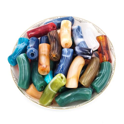 Acrylic Curved Tube Beads, DIY, more colors for choice, 35x11mm, 500G/Lot, Sold By Lot
