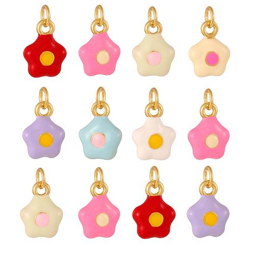 Bijoux pendentifs en laiton, étoile de mer, Placage de couleur d'or, DIY & émail, plus de couleurs à choisir, 10x13mm, Vendu par PC