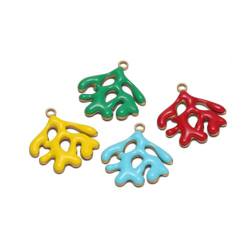 Edelstahl Schmuck Anhänger, 304 Edelstahl, goldfarben plattiert, DIY & Emaille, keine, 24x26mm, 10PCs/Tasche, verkauft von Tasche