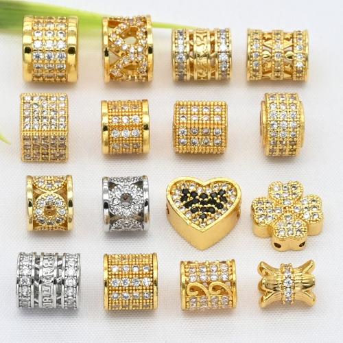 Entretoise de perles en laiton, Placage, DIY & styles différents pour le choix & pavé de micro zircon, Vendu par PC